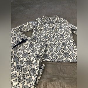 The Company Store pajama set with matching robe. Euc size med. robe xs/sm 3 pcs